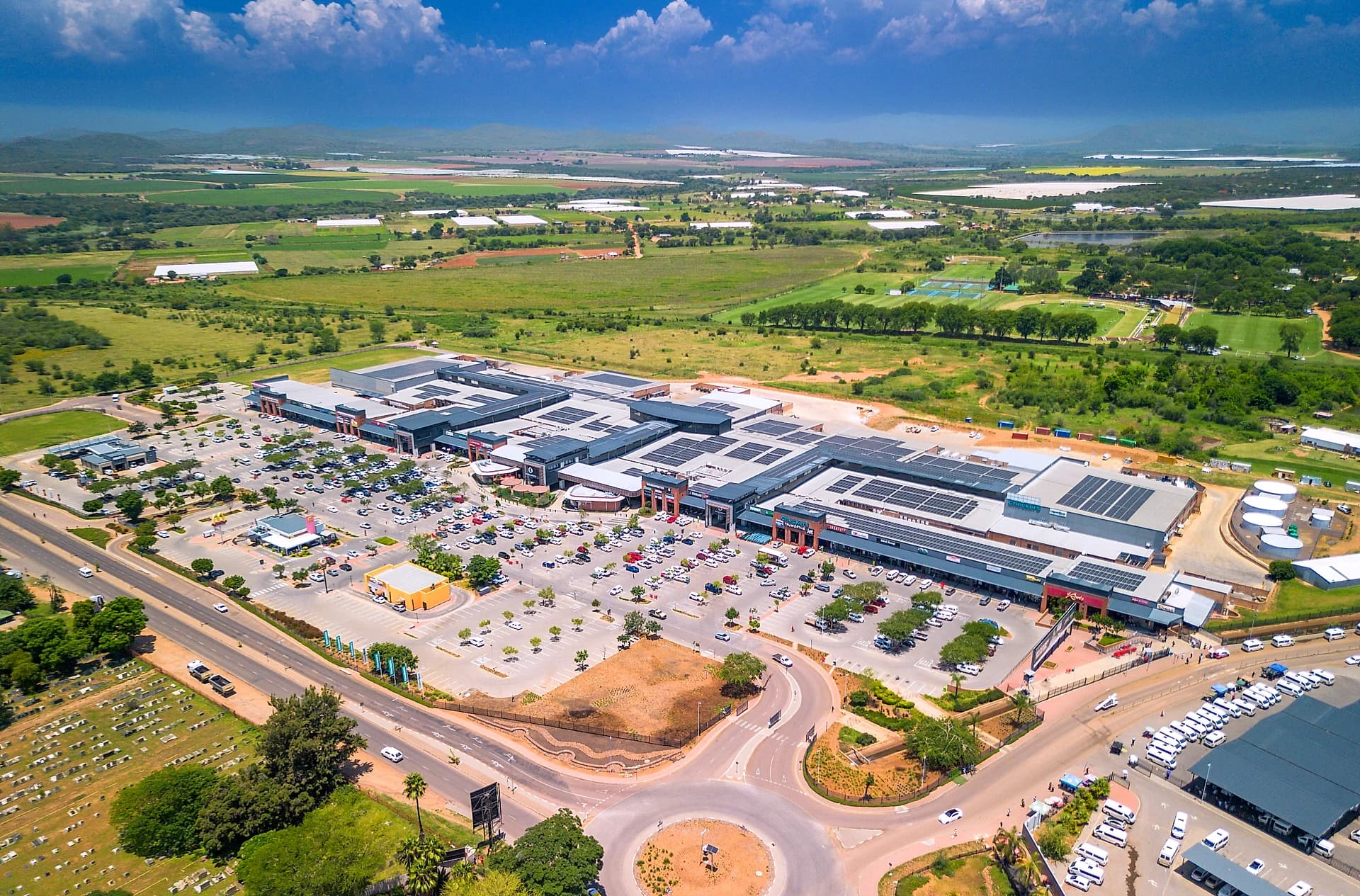 Aerial panorama of a Twin City development
