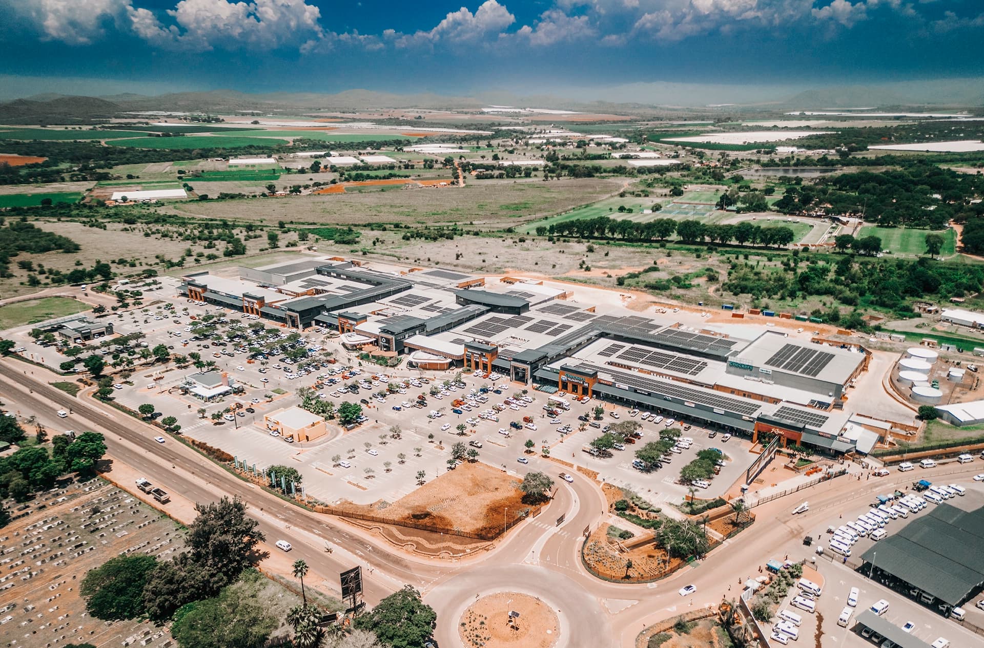 Aerial panorama of a Twin City development